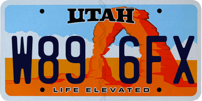 UT license plate W896FX