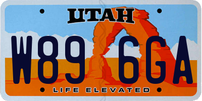 UT license plate W896GA