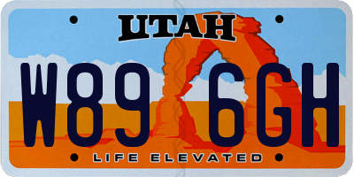 UT license plate W896GH