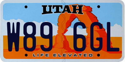 UT license plate W896GL