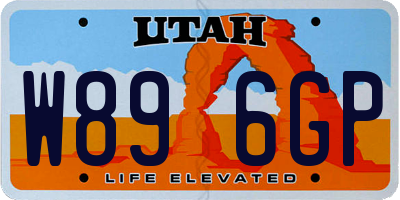 UT license plate W896GP