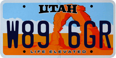 UT license plate W896GR