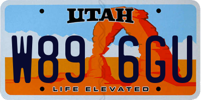 UT license plate W896GU