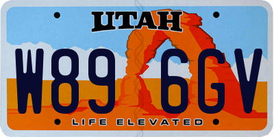 UT license plate W896GV