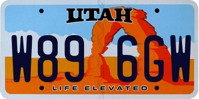UT license plate W896GW