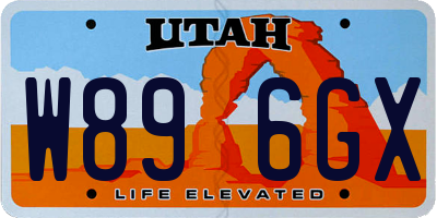 UT license plate W896GX