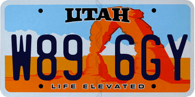 UT license plate W896GY
