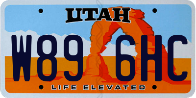 UT license plate W896HC