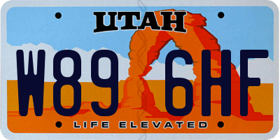 UT license plate W896HF