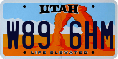 UT license plate W896HM
