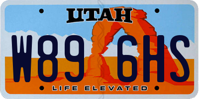UT license plate W896HS