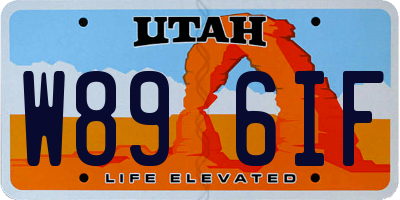 UT license plate W896IF