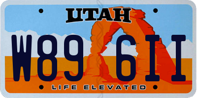 UT license plate W896II