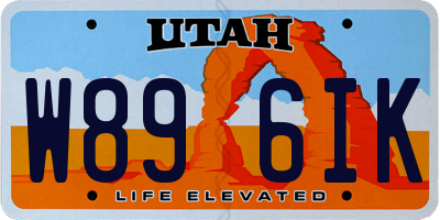 UT license plate W896IK