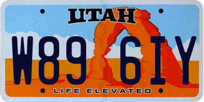 UT license plate W896IY