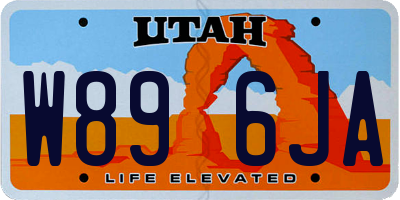 UT license plate W896JA