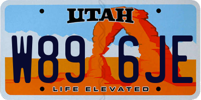UT license plate W896JE