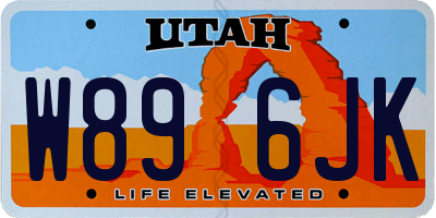 UT license plate W896JK