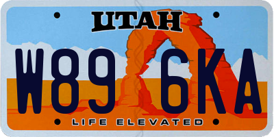 UT license plate W896KA