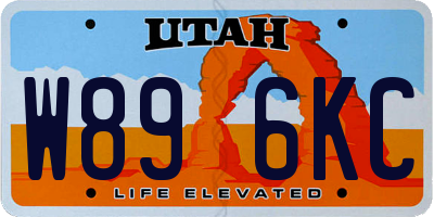 UT license plate W896KC