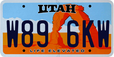 UT license plate W896KW