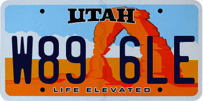 UT license plate W896LE