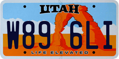 UT license plate W896LI