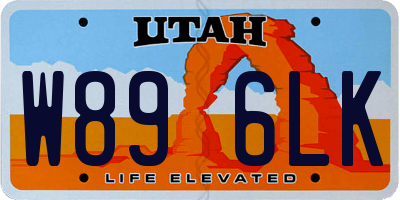UT license plate W896LK