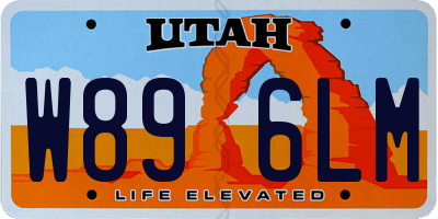 UT license plate W896LM