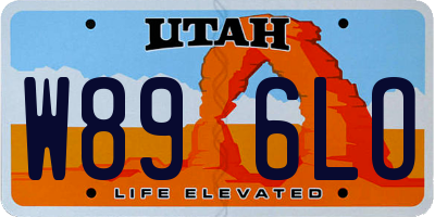 UT license plate W896LO