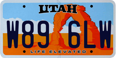 UT license plate W896LW
