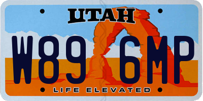 UT license plate W896MP