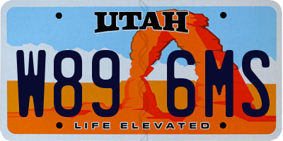 UT license plate W896MS