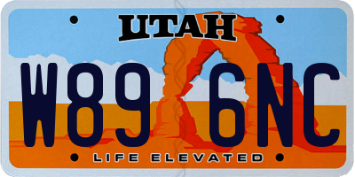 UT license plate W896NC