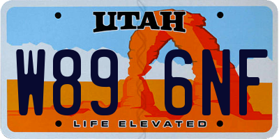 UT license plate W896NF