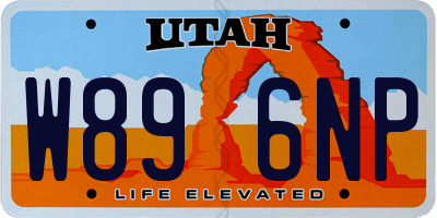 UT license plate W896NP