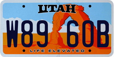 UT license plate W896OB