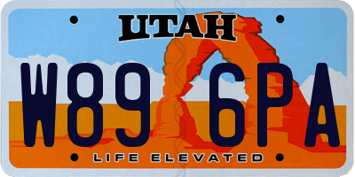 UT license plate W896PA