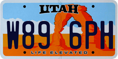 UT license plate W896PH