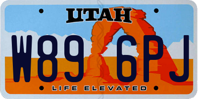 UT license plate W896PJ