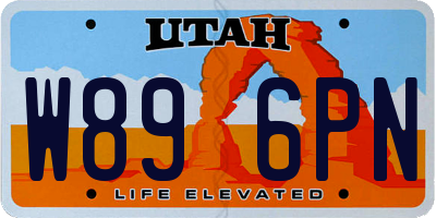 UT license plate W896PN