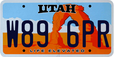 UT license plate W896PR