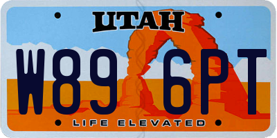 UT license plate W896PT