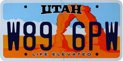 UT license plate W896PW