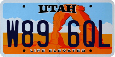 UT license plate W896QL