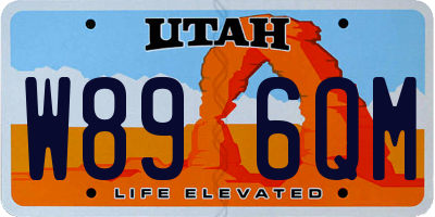 UT license plate W896QM