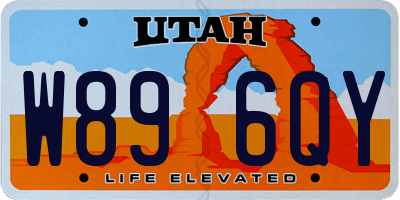 UT license plate W896QY