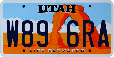 UT license plate W896RA