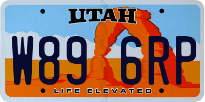 UT license plate W896RP