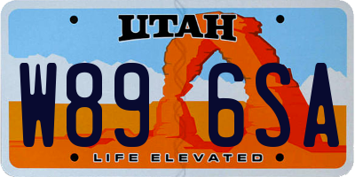 UT license plate W896SA
